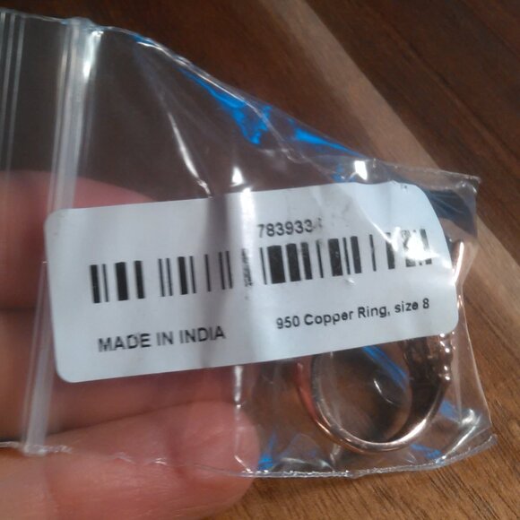 Matrix Silver Shungite Copper Ring (Size 8) - Picture 10 of 10